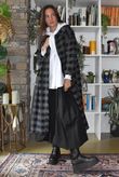Nora Brushed Cotton Gingham Frock Coat Black